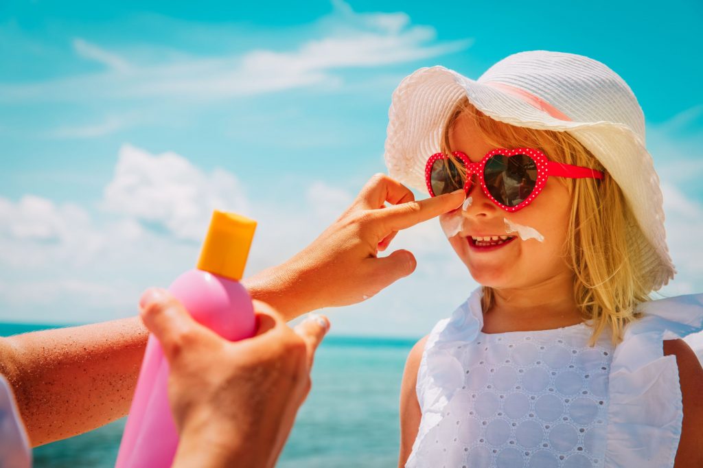 wearing sunscreen